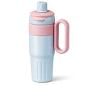 Insulated Tumbler with Straw, Lid for Sipping & Handle 780ml