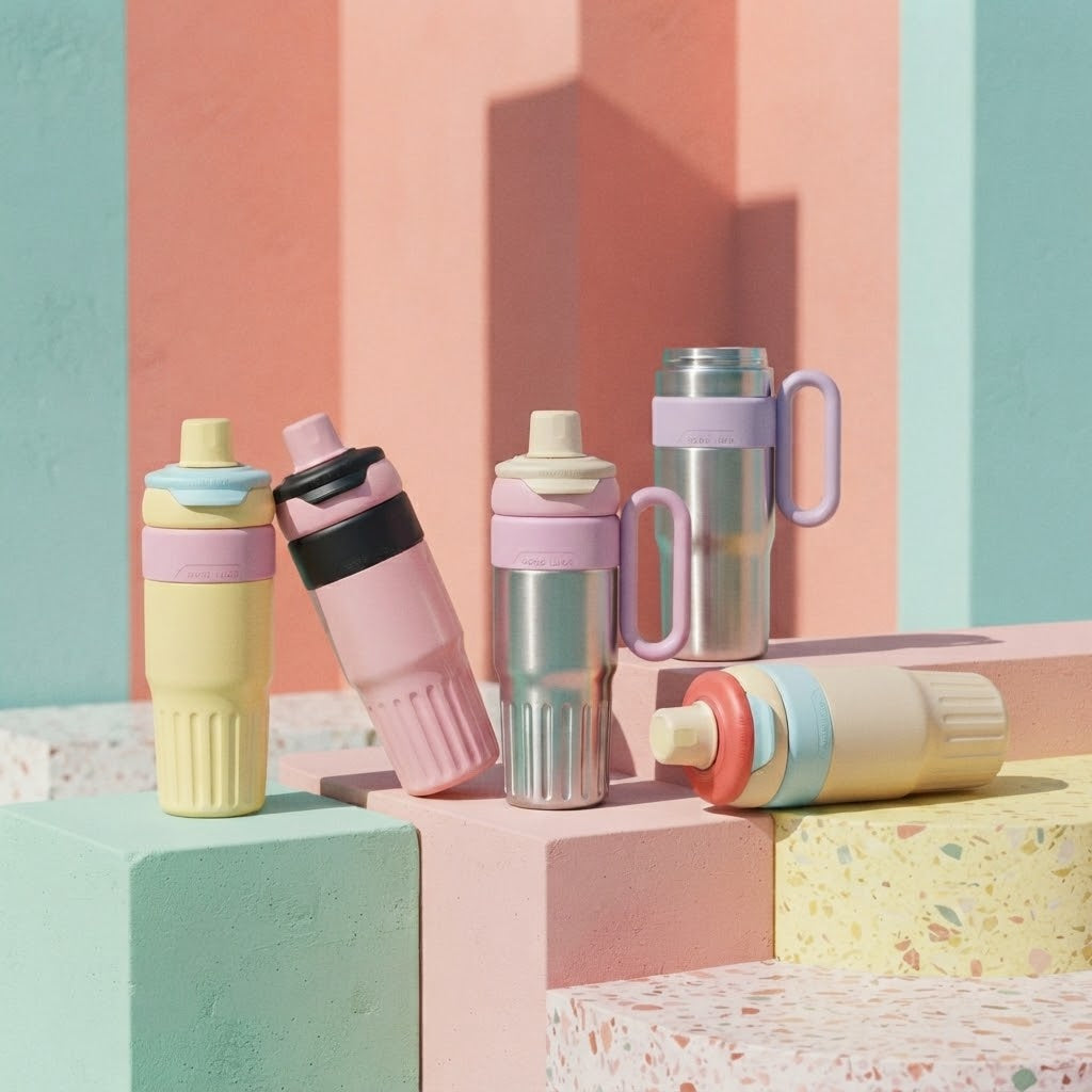 Insulated Tumbler with Straw, Lid for Sipping & Handle 780ml